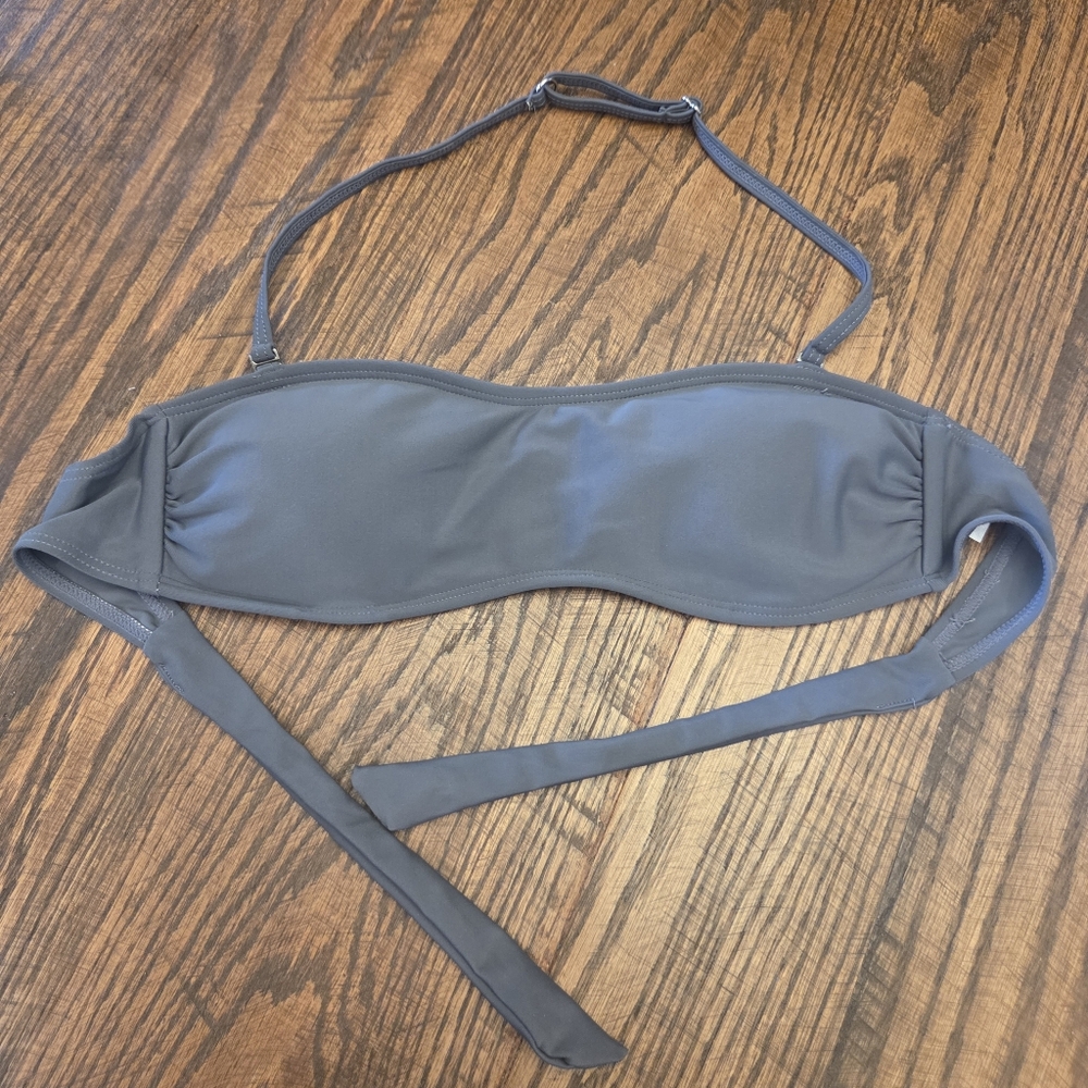 Gray Bandeau Bikini Top